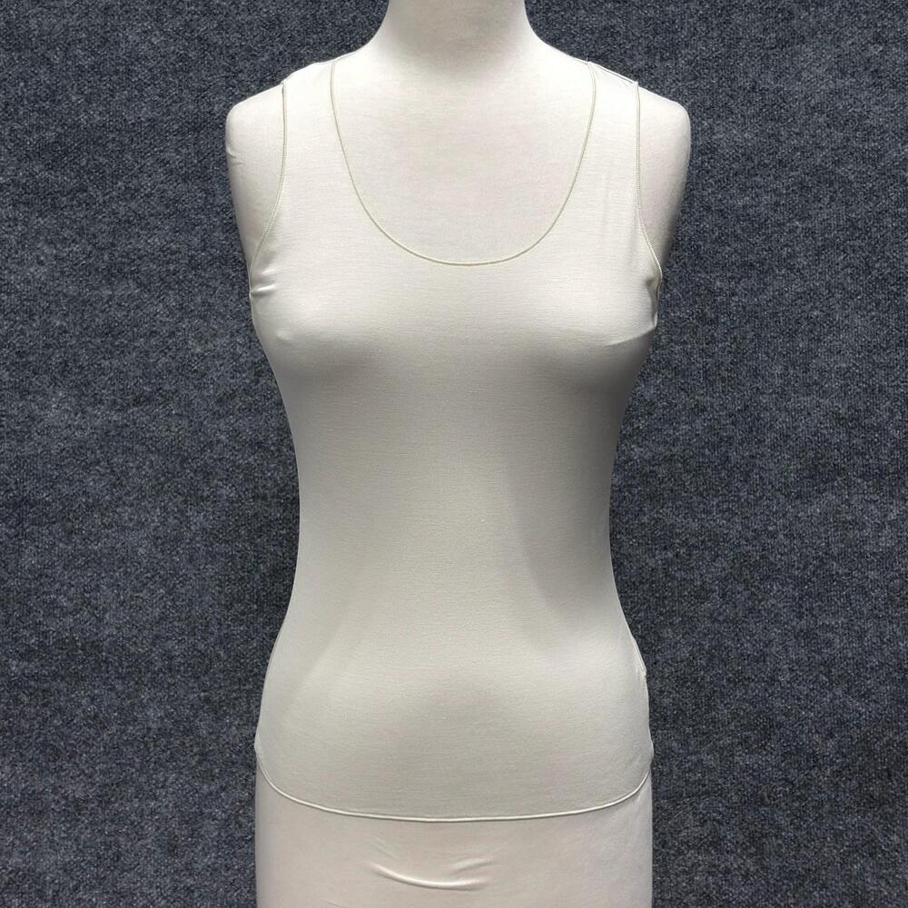 Armani Collezioni Tank Top Womens 6 Off White Scoop Neck Stretch Camisole Italy
